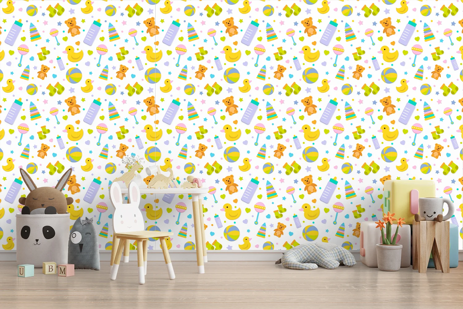 Self adhesive wallpaper,WALLPAPER,3d Baby Toy Elements wallpaper
